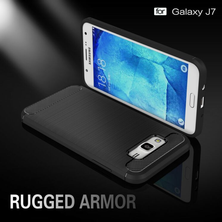 Защитный чехол UniCase Carbon для Samsung Galaxy J7 (J700) / J7 Neo (J701) - Black: фото 3 из 9