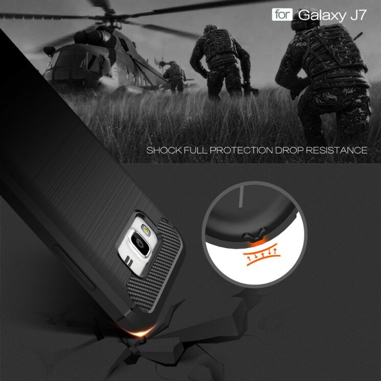 Захисний чохол UniCase Carbon для Samsung Galaxy J7 (J700) / J7 Neo (J701) - Black: фото 6 з 9