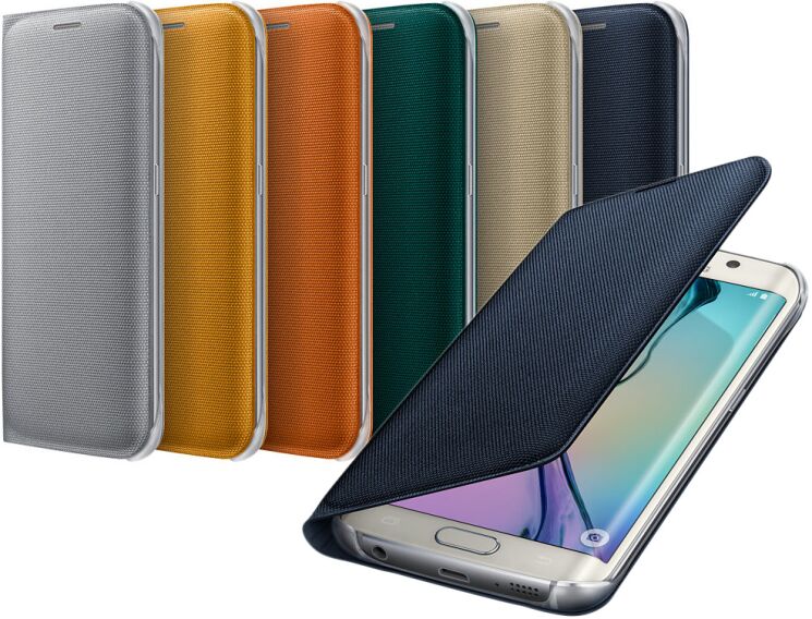 Чохол Flip Wallet Textil для Samsung S6 EDGE (G925) EF-WG925BBEGRU - Gold: фото 4 з 4