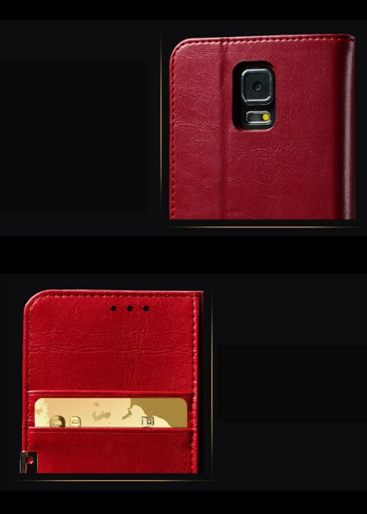 Кожаный чехол KLD Royal Series II для Samsung Galaxy Note 4 (N910) - Red: фото 5 из 19