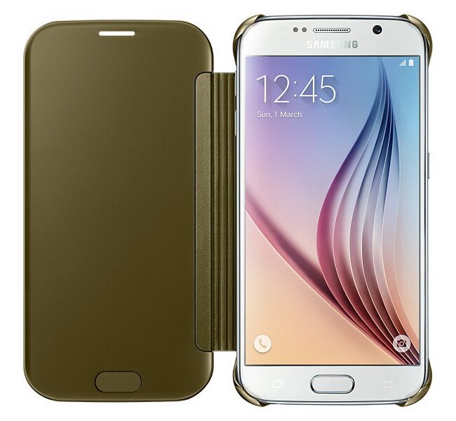 Чехол Clear View Cover для Samsung Galaxy S6 (G920) EF-ZG920 - Gold: фото 4 из 9