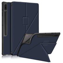 Чехол Deexe Origami Case для Samsung Galaxy Tab S8 Ultra (T900/T906) - Dark Blue: фото 1 из 9