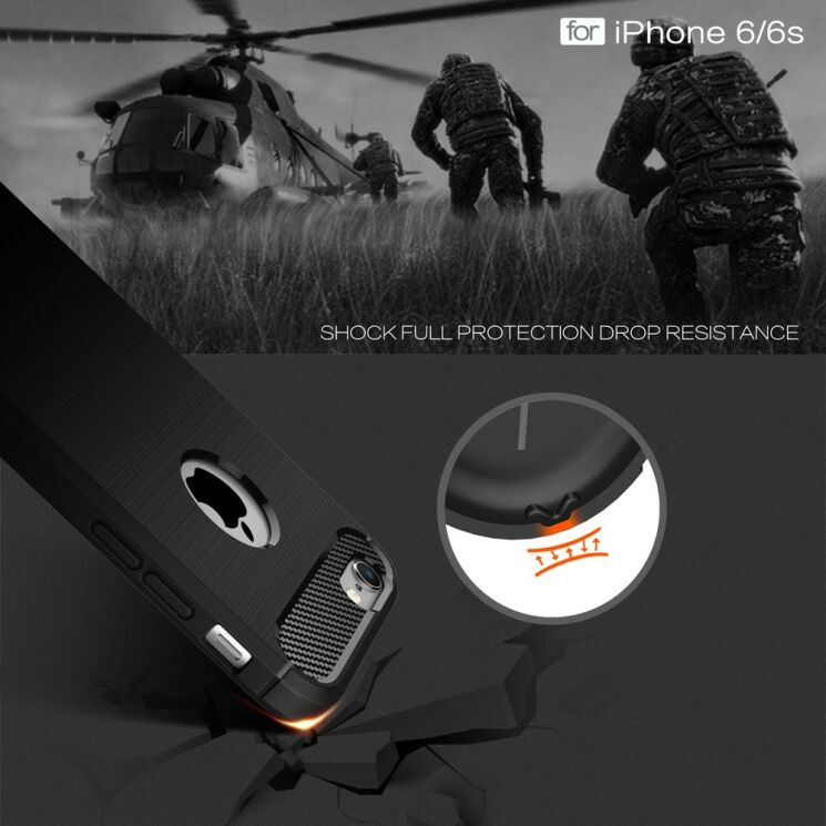 Защитный чехол UniCase Carbon для iPhone 6/6s - Black: фото 6 из 9