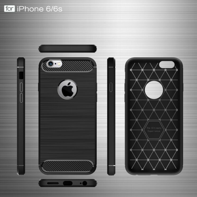 Защитный чехол UniCase Carbon для iPhone 6/6s - Black: фото 7 из 9