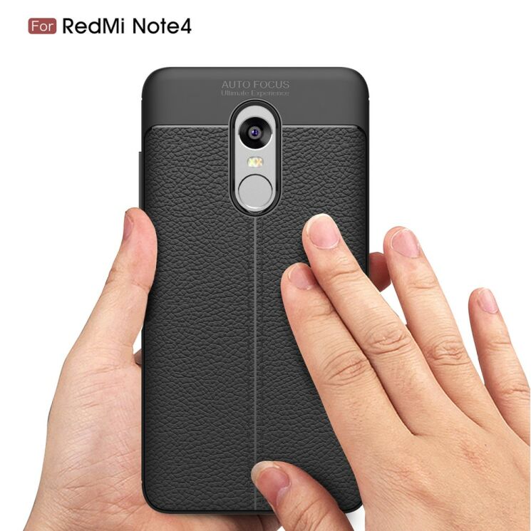 Захисний чохол Deexe Leather Cover для Xiaomi Redmi Note 4 / Note 4X - Black: фото 9 з 13