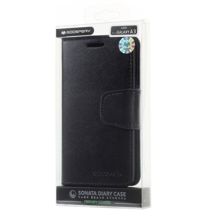 Чехол MERCURY Sonata Diary для Samsung Galaxy A3 (A300) - Black: фото 9 из 10