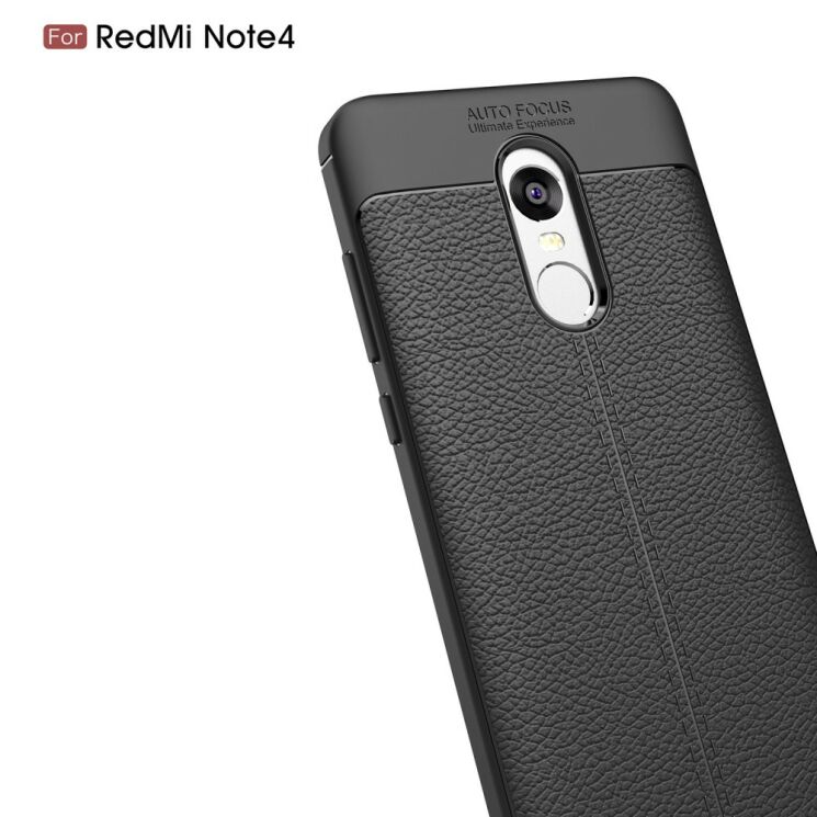 Защитный чехол Deexe Leather Cover для Xiaomi Redmi Note 4 / Note 4X - Black: фото 5 из 13