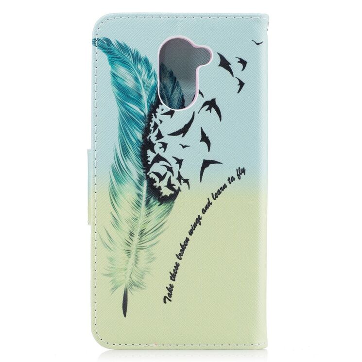 Чехол-книжка Deexe Color Wallet для Huawei Y7 - Feather Pattern: фото 3 из 8