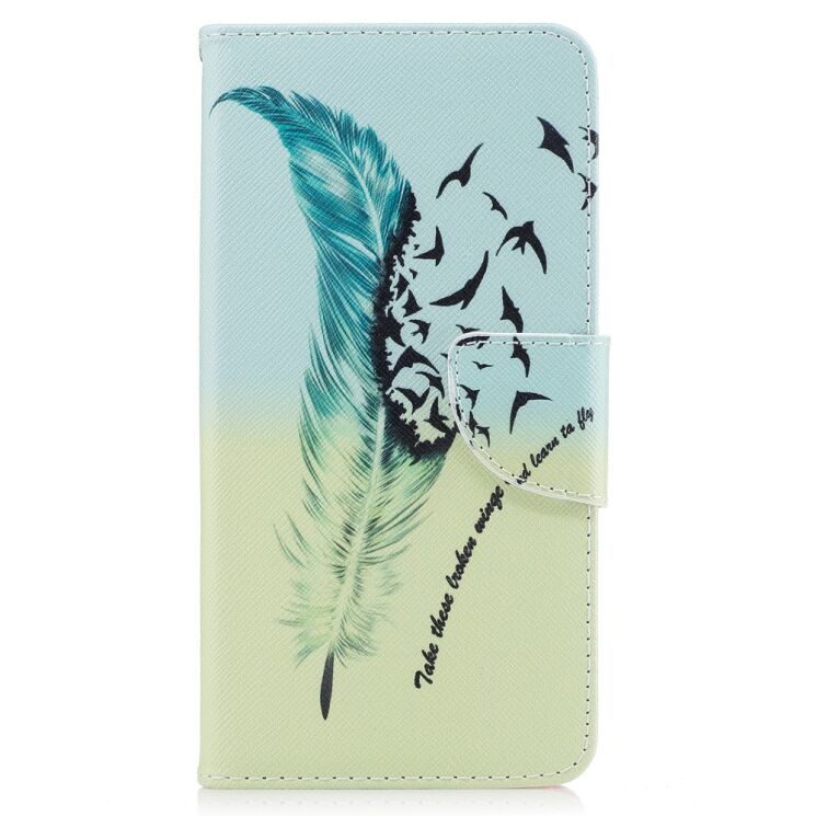 Чехол-книжка Deexe Color Wallet для Huawei Y7 - Feather Pattern: фото 2 из 8