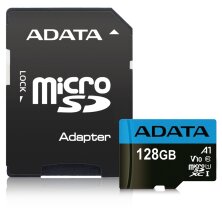 Карта памяти microSDXC ADATA 128GB 10 class UHS-I + адаптер: фото 1 из 5