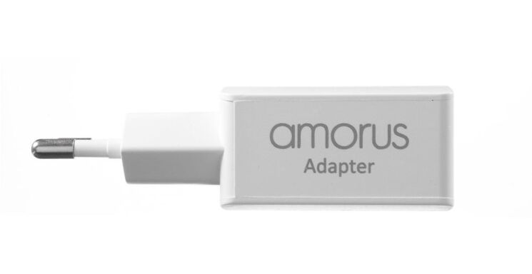 Мережевий зарядний пристрій AMORUS Travell Adapter 2.1А (2 USB)+ кабель Type-C: фото 3 з 12
