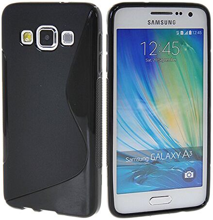 Силиконовая накладка Deexe S Line для Samsung Galaxy A3 (A300) - Black: фото 1 из 6