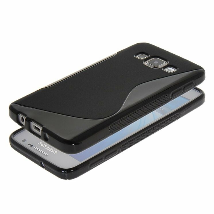 Силиконовая накладка Deexe S Line для Samsung Galaxy A3 (A300) - Black: фото 2 из 6