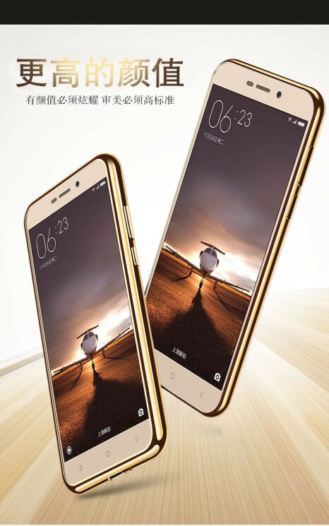Силіконовий (TPU) чохол Deexe Glossy Border для Xiaomi Redmi 3 Pro / 3s - Gold: фото 9 з 9