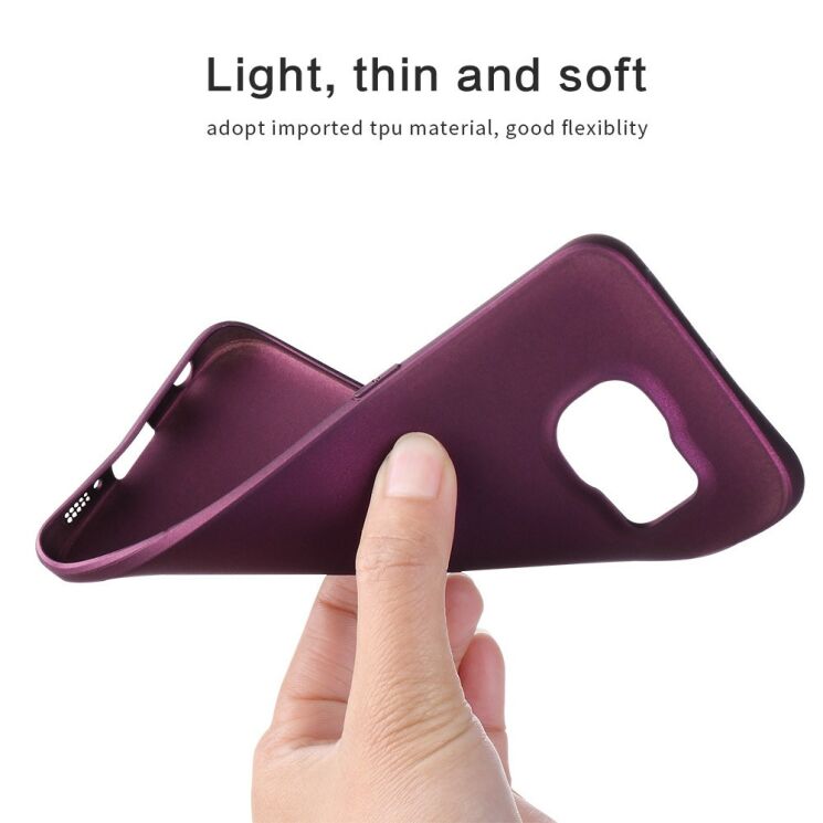 Силиконовый (TPU) чехол X-LEVEL Matte для Samsung Galaxy S6 edge (G925) - Wine Red: фото 7 из 11