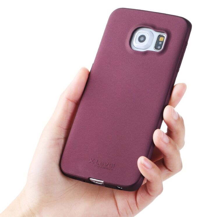 Силиконовый (TPU) чехол X-LEVEL Matte для Samsung Galaxy S6 edge (G925) - Wine Red: фото 8 из 11