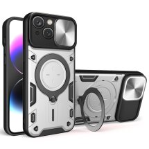 Захисний чохол Deexe Magnetic Space для Apple iPhone 15 Plus - Silver: фото 1 з 9