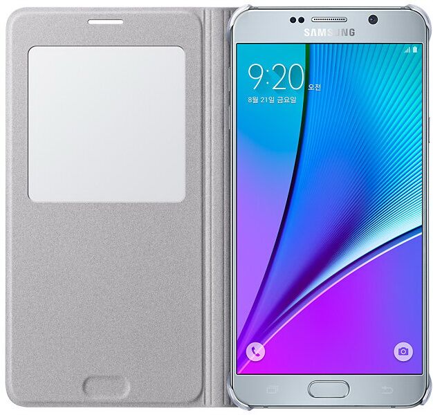 S View Cover! Чехол для Samsung Galaxy Note 5 (N920) EF-CN920P - Silver: фото 4 из 7
