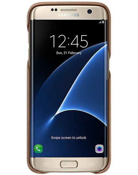 Чехол Leather Cover для Samsung Galaxy S7 edge (G935) EF-VG935LDEGRU - Brown: фото 4 из 7