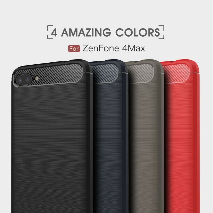 Защитный чехол UniCase Carbon для Asus ZenFone 4 Max (ZC554KL) - Red: фото 4 из 11