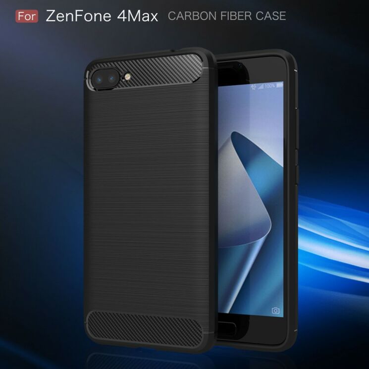 Захисний чохол UniCase Carbon для Asus ZenFone 4 Max (ZC554KL) - Grey: фото 3 з 11