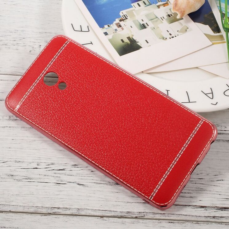 Силиконовый (TPU) чехол Deexe Leather Skin для Meizu M5 Note - Red: фото 3 из 3
