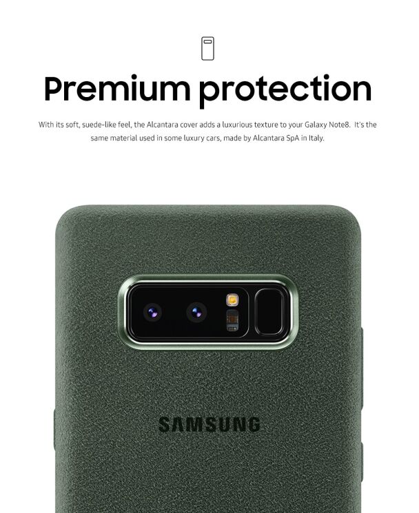 Чехол Alcantara Cover для Samsung Galaxy Note 8 (N950) EF-XN950AKEGRU - Khaki: фото 4 из 6