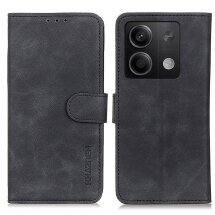 Чехол-книжка KHAZNEH Retro Wallet для Xiaomi Redmi Note 13 5G - Black: фото 1 из 8