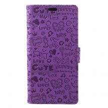 Чехол-книжка UniCase Graffiti Pattern для Xiaomi Redmi Note 5 / Note 5 Pro - Purple: фото 1 из 5