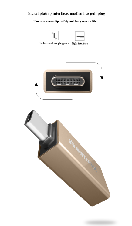 OTG-адаптер Remax Type-C to USB - Silver: фото 3 з 5