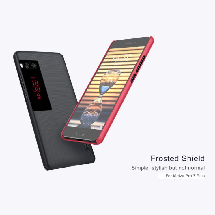 Пластиковый чехол NILLKIN Frosted Shield для Meizu PRO 7 Plus - Black: фото 7 из 20