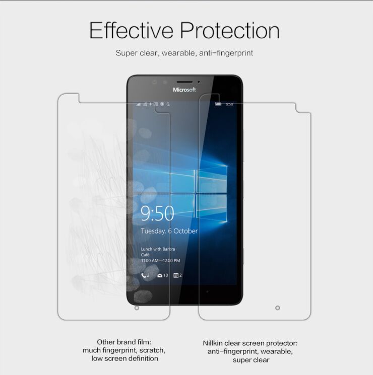 Защитная пленка NILLKIN Сrystal для Microsoft Lumia 950: фото 2 из 7