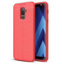 Защитный чехол Deexe Leather Cover для Samsung Galaxy A6+ 2018 (A605) - Red: фото 1 из 8