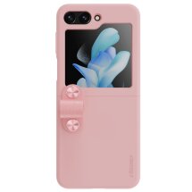 Защитный чехол NILLKIN Finger Strap Liquid Silicone Case для Samsung Galaxy Flip 5 - Pink: фото 1 из 20