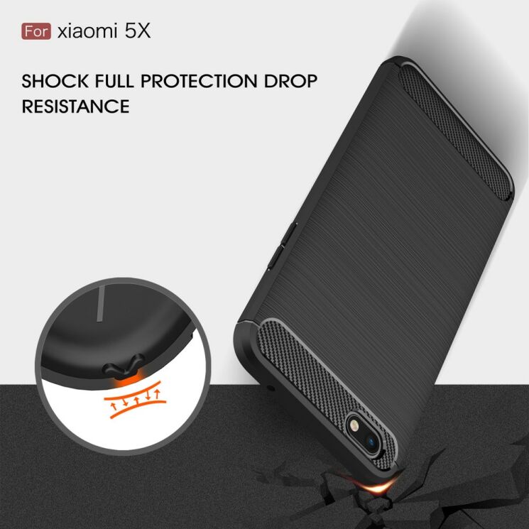 Защитный чехол UniCase Carbon для Xiaomi Mi5X / Mi A1 - Black: фото 8 из 11