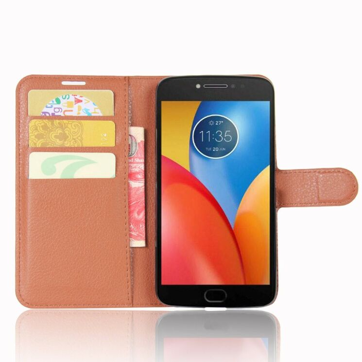 Чохол-книжка Deexe Wallet Style для Motorola Moto E Plus / E4 Plus - Brown: фото 4 з 6