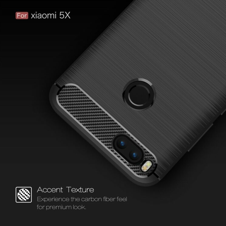 Защитный чехол UniCase Carbon для Xiaomi Mi5X / Mi A1 - Black: фото 6 из 11