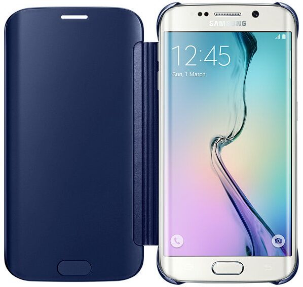 Чохол Clear View Cover для Samsung Galaxy S6 edge (G925) EF-ZG925BBEGRU - Black: фото 4 з 8