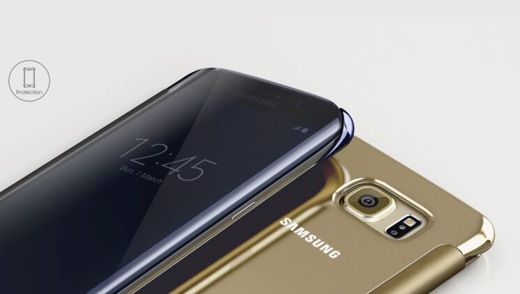 Чехол Clear View Cover для Samsung Galaxy S6 edge (G925) EF-ZG925BBEGRU - Gold: фото 8 из 8