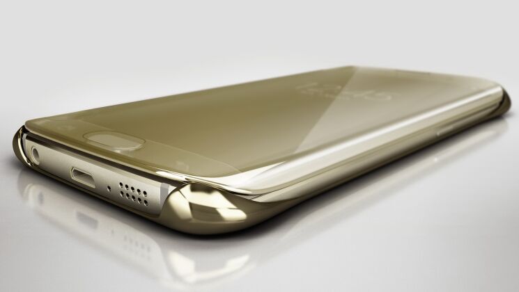 Чехол Clear View Cover для Samsung Galaxy S6 edge (G925) EF-ZG925BBEGRU - Black: фото 6 из 8