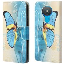 Чохол-книжка Deexe Color Wallet для Nokia 1.4 - Blue Butterfly: фото 1 з 6