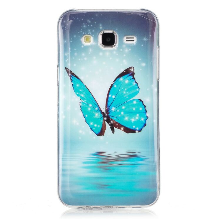 Силиконовый (TPU) чехол Deexe LumiCase для Samsung Galaxy J5 (J500) - Blue Butterfly: фото 2 из 6