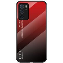Защитный чехол Deexe Gradient Color для Oppo A16 / Oppo A54s - Black / Red: фото 1 из 9