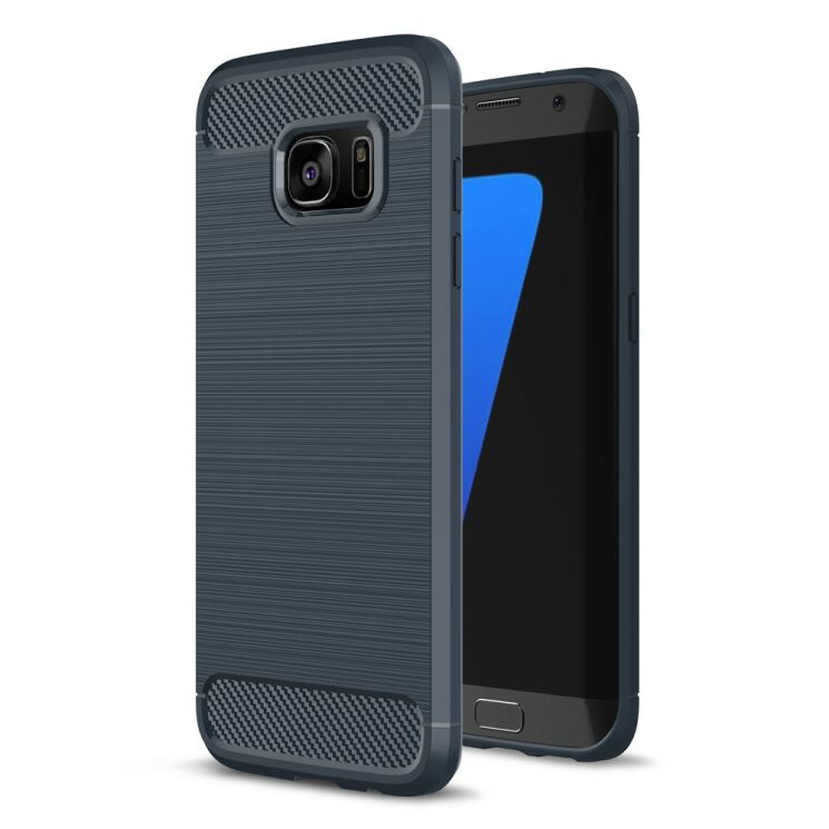 Защитный чехол UniCase Carbon для Samsung Galaxy S7 edge (G935) - Dark Blue: фото 1 из 9