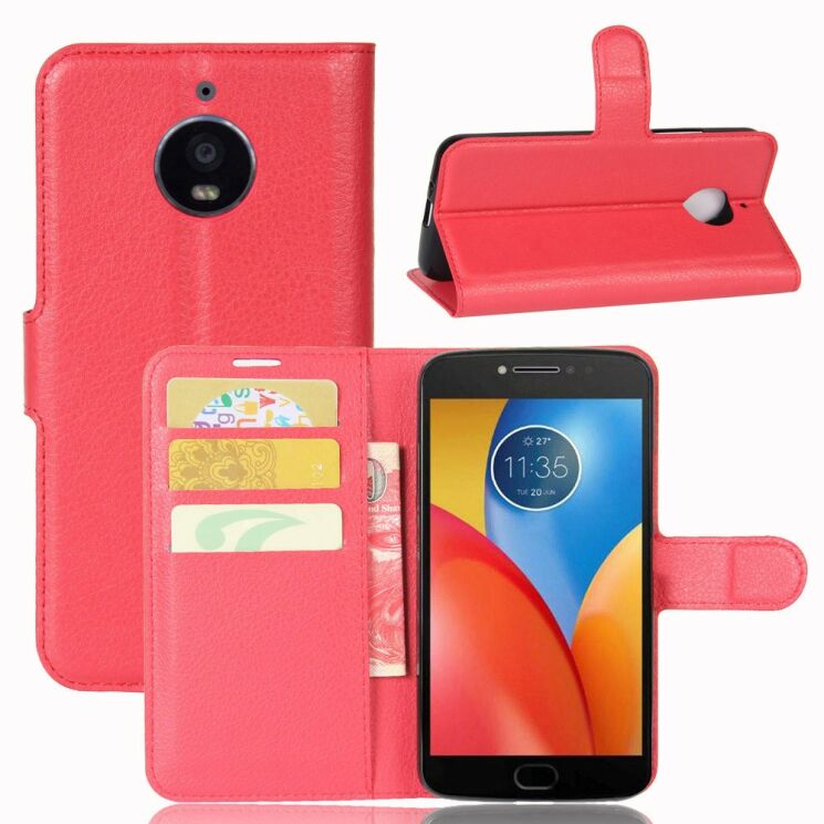 Чохол-книжка Deexe Wallet Style для Motorola Moto E Plus / E4 Plus - Red: фото 1 з 6