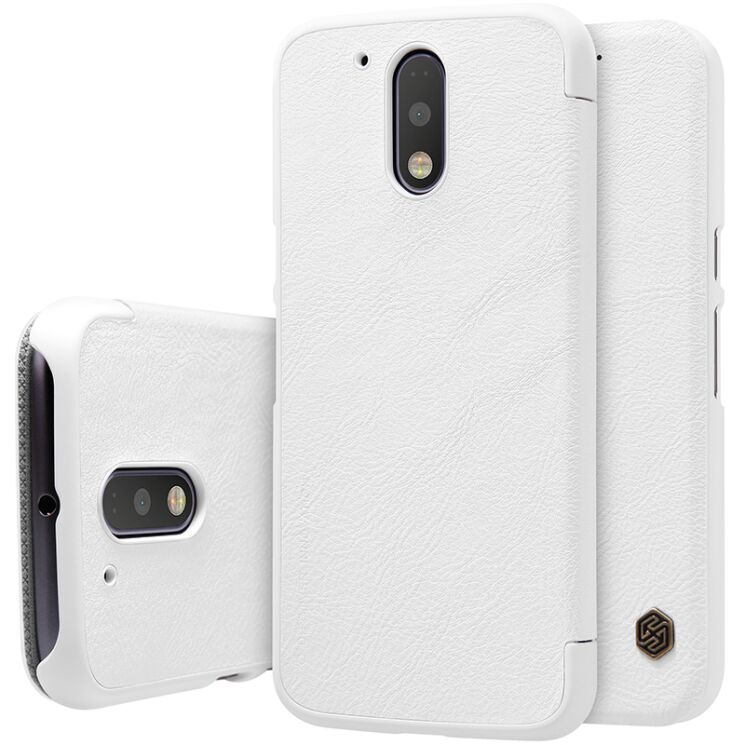 Чехол NILLKIN Qin Series для Motorola Moto G4/G4 Plus - White: фото 1 из 17