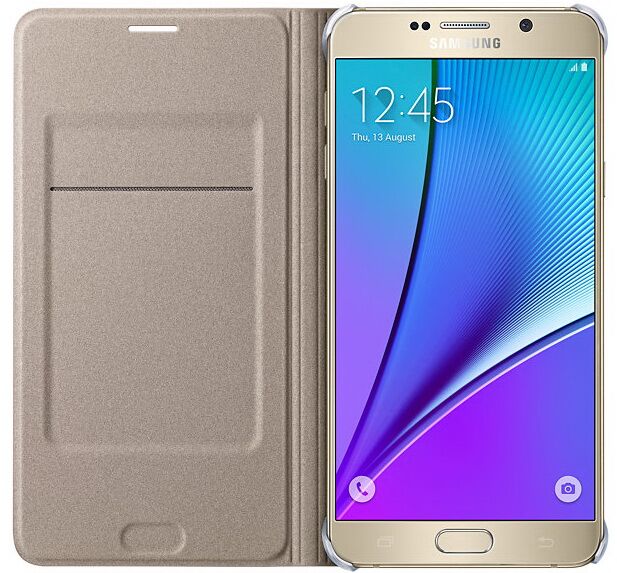 Чохол Flip Wallet для Samsung Galaxy Note 5 (N920) EF-WN920PBEGRU - Gold: фото 4 з 8