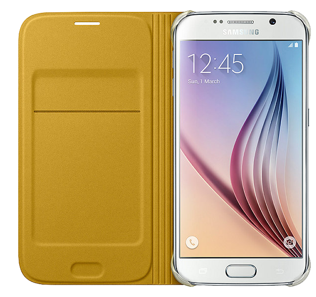 Чехол Flip Wallet PU для Samsung S6 (G920) EF-WG920PLEGRU - Yellow: фото 2 из 8