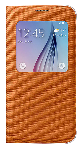 Чехол S View Cover (Textile) для Samsung S6 (G920) EF-CG920 - Orange: фото 1 из 7