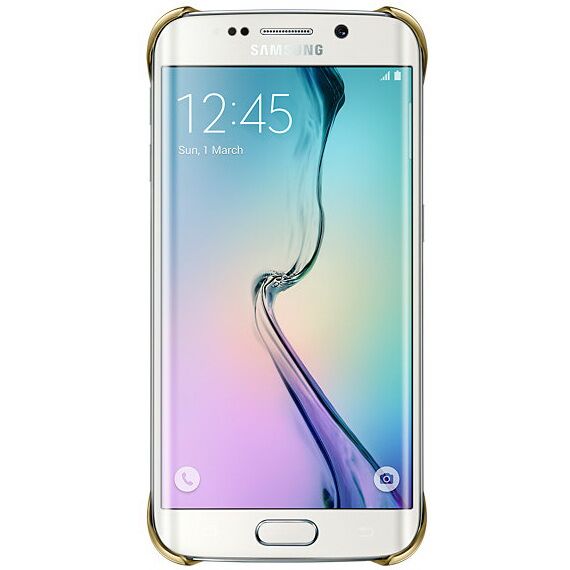 Защитная накладка Clear Cover для Samsung S6 EDGE (G925) EF-QG925BBEGRU - Gold: фото 2 из 3